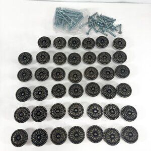 Lot 41 Antique Bronze Cabinet Knobs Flower Handle Dresser Farmhouse Countrycore
